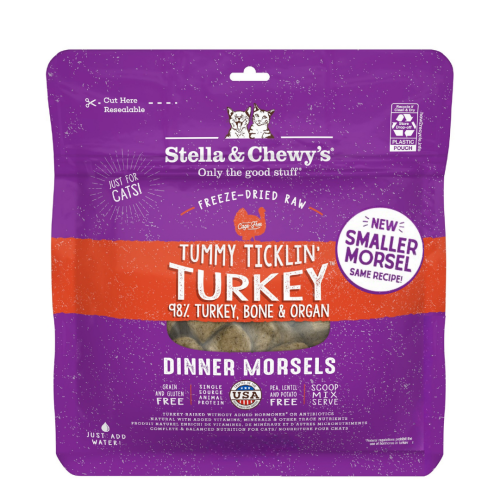 Stella & Chewy's CAT Freeze Dried 08oz Turkey 凍乾生肉貓咪主糧 開胃火雞 火雞肉配方 8oz(226g)中 (正價$255) 新舊包裝隨機 (EXP: 14/11月2026)